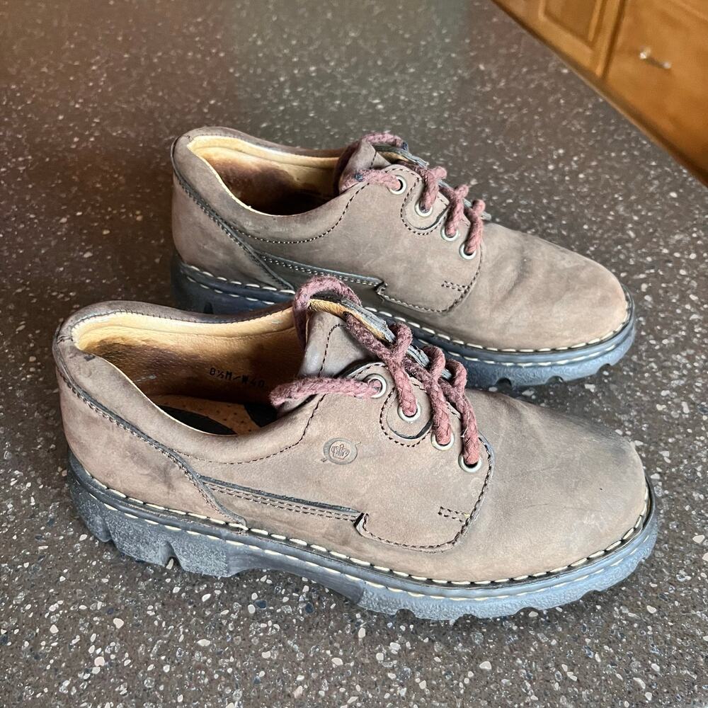 Born Brown Suede Lace-Up Sneakers with Maroon Laces size 8.5